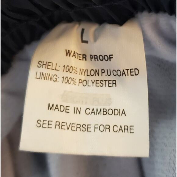 Tommy Sports Waterproof Nylon PU Coated Track Pants Zip Legs EUC Large Lined - Picture 6 of 7